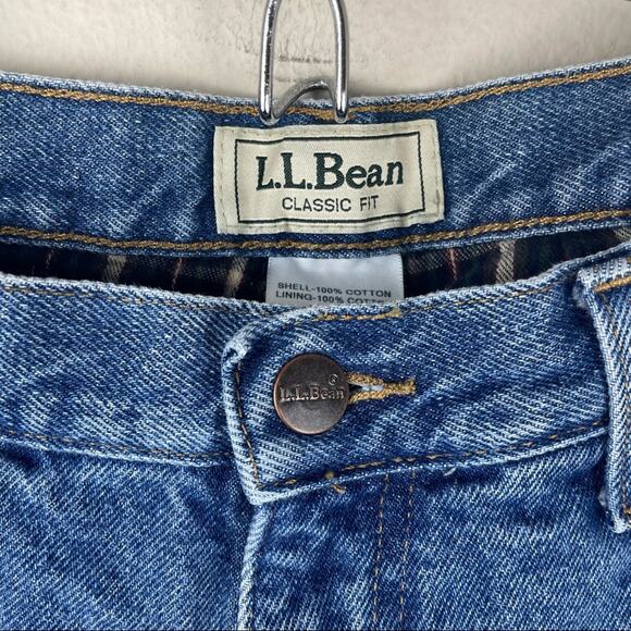 L.L. Bean Vintage Plaid Lined Classic Fit Denim Jeans Women’s Size 34 X 29 - Picture 5 of 13